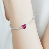 Mother's Love Mama Heart Charm 925 Silver Jewelry for Bracelets