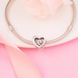 Mom Entwined Heart Charm 925 Sterling Silver Beads for Jewelry Making
