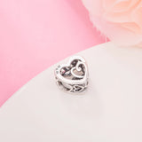 Mom Entwined Heart Charm 925 Sterling Silver Beads for Jewelry Making