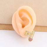Micro Inlay Zircon Paper Clip Stud Earrings