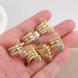 Micro Inlay Zircon Paper Clip Stud Earrings