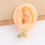 Micro Inlay Zircon Paper Clip Stud Earrings