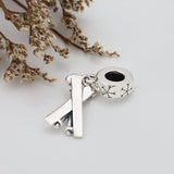 925 Silver High winter ski poles snowboard boy pendant for DIY jewelry