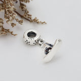 925 Silver High winter ski poles snowboard boy pendant for DIY jewelry