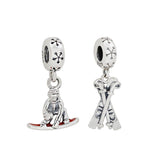 925 Silver High winter ski poles snowboard boy pendant for DIY jewelry
