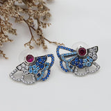Silver Exaggerated Large Earring Necklace Set