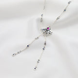 Silver Exaggerated Large Earring Necklace Set