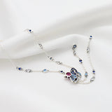 Silver Exaggerated Large Earring Necklace Set