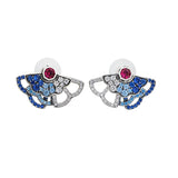 Silver Exaggerated Large Earring Necklace Set