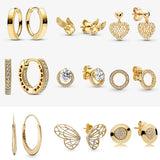 925 Silver LOGO Signature I-D Hoop Earrings For Women