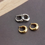 925 Silver Big Chunky Hoop Earrings 18k Plated