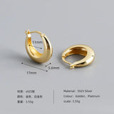 925 Silver Big Chunky Hoop Earrings 18k Plated
