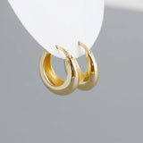 925 Silver Big Chunky Hoop Earrings 18k Plated