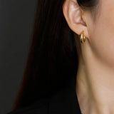 925 Silver Big Chunky Hoop Earrings 18k Plated
