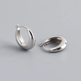 925 Silver Big Chunky Hoop Earrings 18k Plated