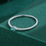 Classic Paraiba Round Emerald Sterling S925 Silver Couple Ring