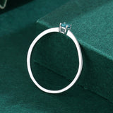 Classic Paraiba Round Emerald Sterling S925 Silver Couple Ring