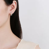 Butterfly Diamond Stud Earrings Sterling Silver Jewelry