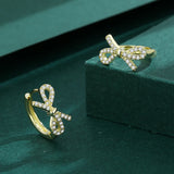 Butterfly Diamond Stud Earrings Sterling Silver Jewelry