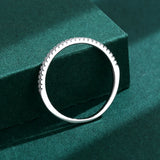S925 Silver Micro Pave Diamond CZ Crystal Ring Wedding Engagement Gift