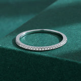 S925 Silver Micro Pave Diamond CZ Crystal Ring Wedding Engagement Gift