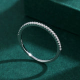 S925 Silver Micro Pave Diamond CZ Crystal Ring Wedding Engagement Gift
