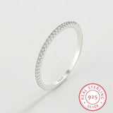 S925 Silver Micro Pave Diamond CZ Crystal Ring Wedding Engagement Gift