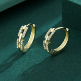 18K Cutout Diamond Earrings for Women - Sterling Silver Jewelry