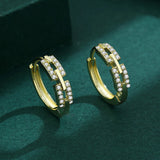 18K Cutout Diamond Earrings for Women - Sterling Silver Jewelry