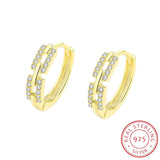18K Cutout Diamond Earrings for Women - Sterling Silver Jewelry