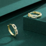 18K Cutout Diamond Earrings for Women - Sterling Silver Jewelry