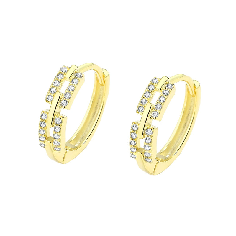 18K Cutout Diamond Earrings for Women - Sterling Silver Jewelry