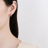 18K Cutout Diamond Earrings for Women - Sterling Silver Jewelry