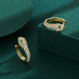Snake Head Shape 18K Earring Full Diamond Sterling Silver Gift