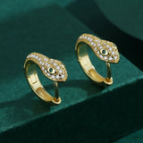 Snake Head Shape 18K Earring Full Diamond Sterling Silver Gift