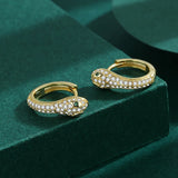 Snake Head Shape 18K Earring Full Diamond Sterling Silver Gift