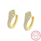 Snake Head Shape 18K Earring Full Diamond Sterling Silver Gift