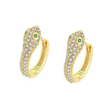 Snake Head Shape 18K Earring Full Diamond Sterling Silver Gift