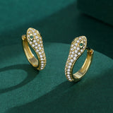 Snake Head Shape 18K Earring Full Diamond Sterling Silver Gift
