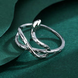 Layer Winding Snake Head Shape Couple Ring Sterling Silver Anniversary