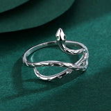 Layer Winding Snake Head Shape Couple Ring Sterling Silver Anniversary