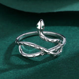 Layer Winding Snake Head Shape Couple Ring Sterling Silver Anniversary