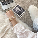 Large Pearl Elastic Bracelet For Women Sweater Accessories