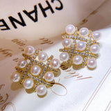 Freshwater Pearl Stud Earrings Women DIY Craft Jewelry
