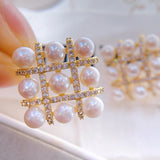 Freshwater Pearl Stud Earrings Women DIY Craft Jewelry