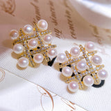 Freshwater Pearl Stud Earrings Women DIY Craft Jewelry