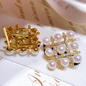 Freshwater Pearl Stud Earrings Women DIY Craft Jewelry