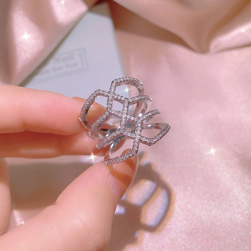 Multi-layer Butterfly Wing Water Drop Couple Ring For Women