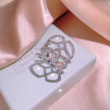 Multi-layer Butterfly Wing Water Drop Couple Ring For Women