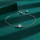 Heart Shape Bracelet Love Sterling Silver Diamond Engagement Wedding